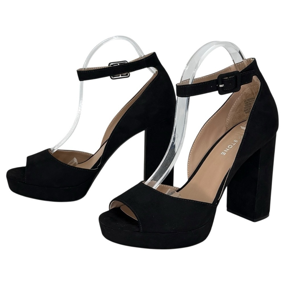 Sun + Stone Reemaa Black Microsuede Womens Pumps Size 10M - Picture 10 of 14
